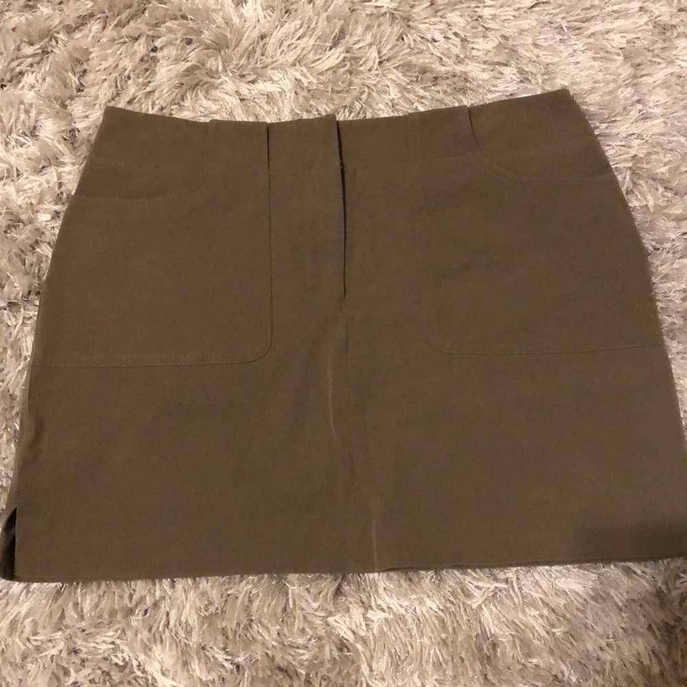 Army green mini skirt